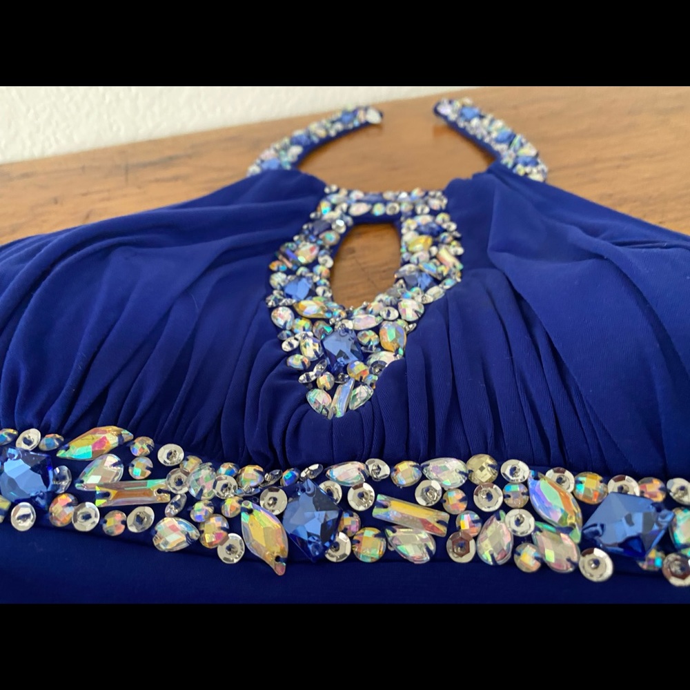 Fun Blue w rhinestone detail cocktail dress